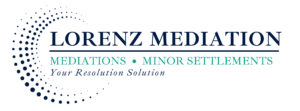 Lorenz Mediation logo featuring scales of justice